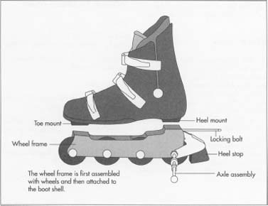 inline skates attached to shoes