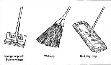 Three standard versions of a mop.